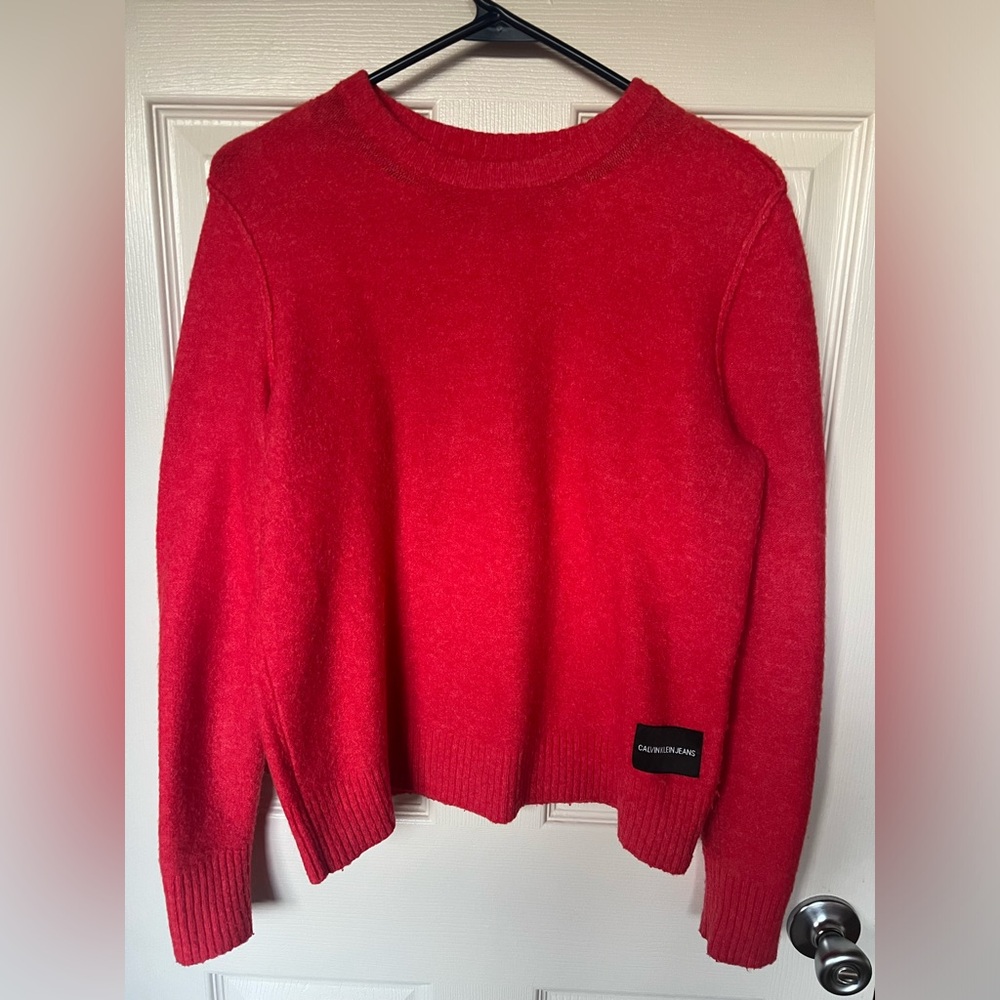 Red Calvin Klein sweater